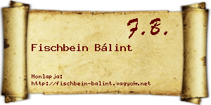 Fischbein Bálint névjegykártya